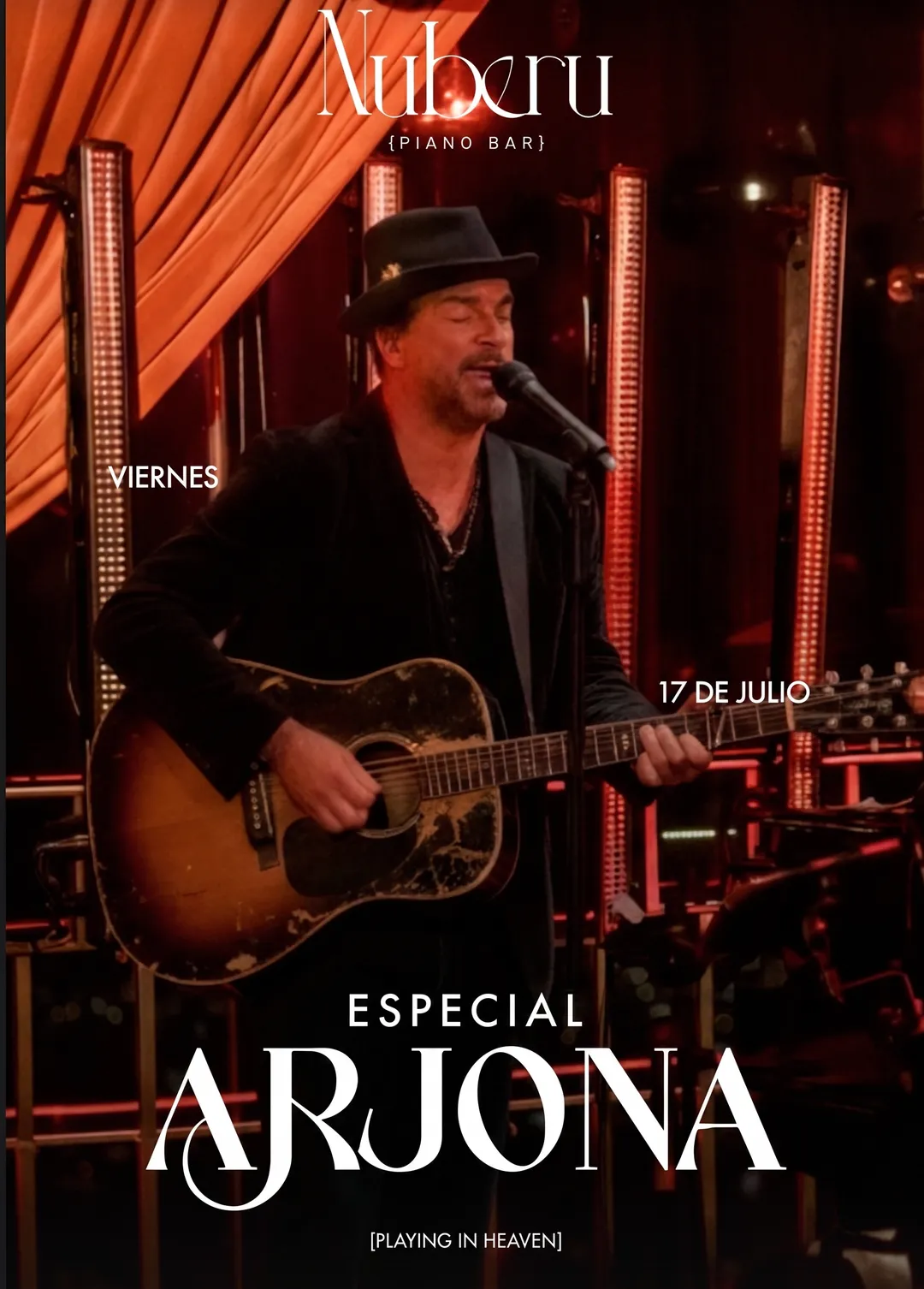 Poster de Especial Arjona en Nuberu Piano Bar